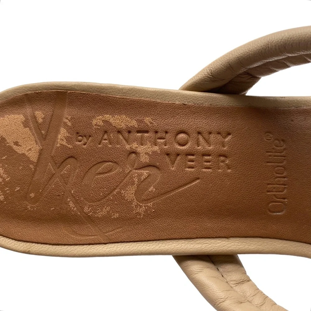 Her by Anthony Veer Sandals Brown Leather Feminine Heels Comfort Strappy Sz 8.5 - Picture 5 of 9